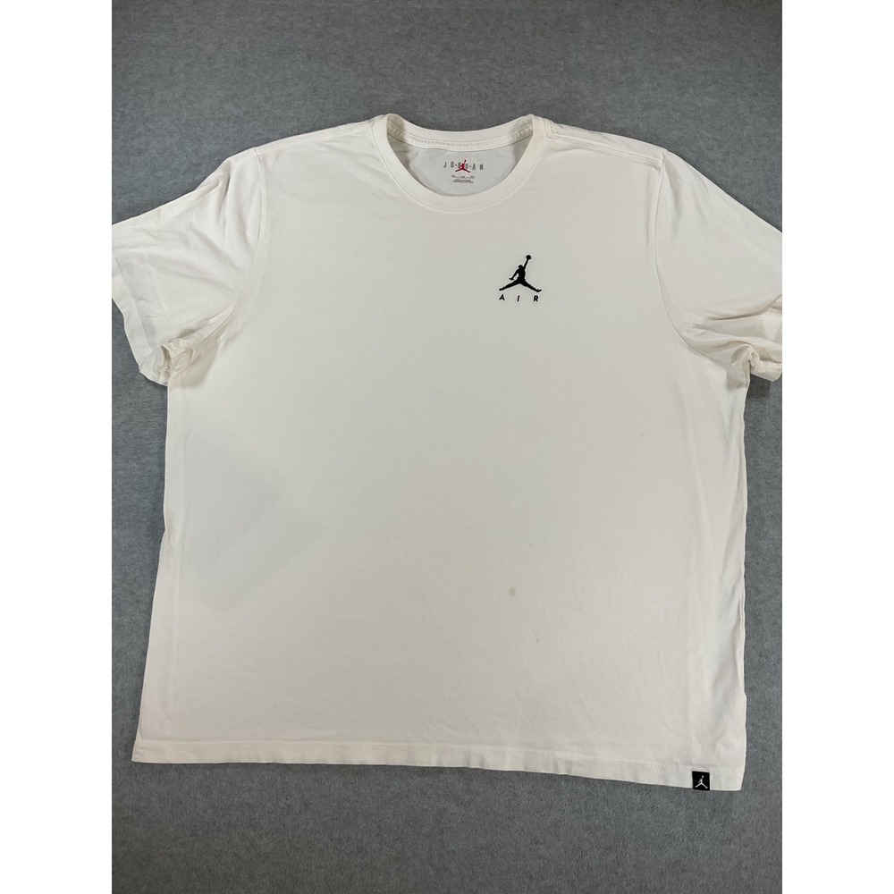 Jordan Air Jumpman T-Shirt Mens 3XL White Cream Short Sleeve Cotton Tee 2708